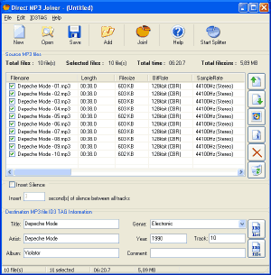 Click to view Direct MP3 Joiner 3.0.2.9 screenshot